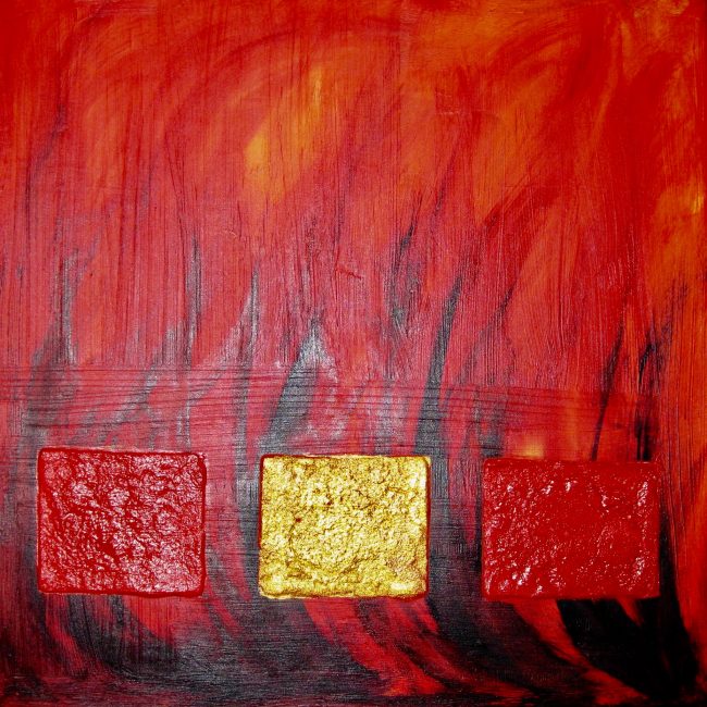 Acryl auf Leinwand 40 x 40 cm, lodernde Flammen