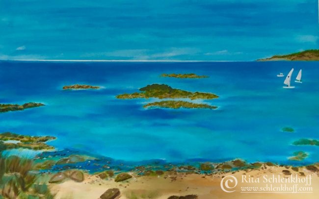 Am Meer - Acryl auf Leinwand 60 x 50 cm, In der Bretagne